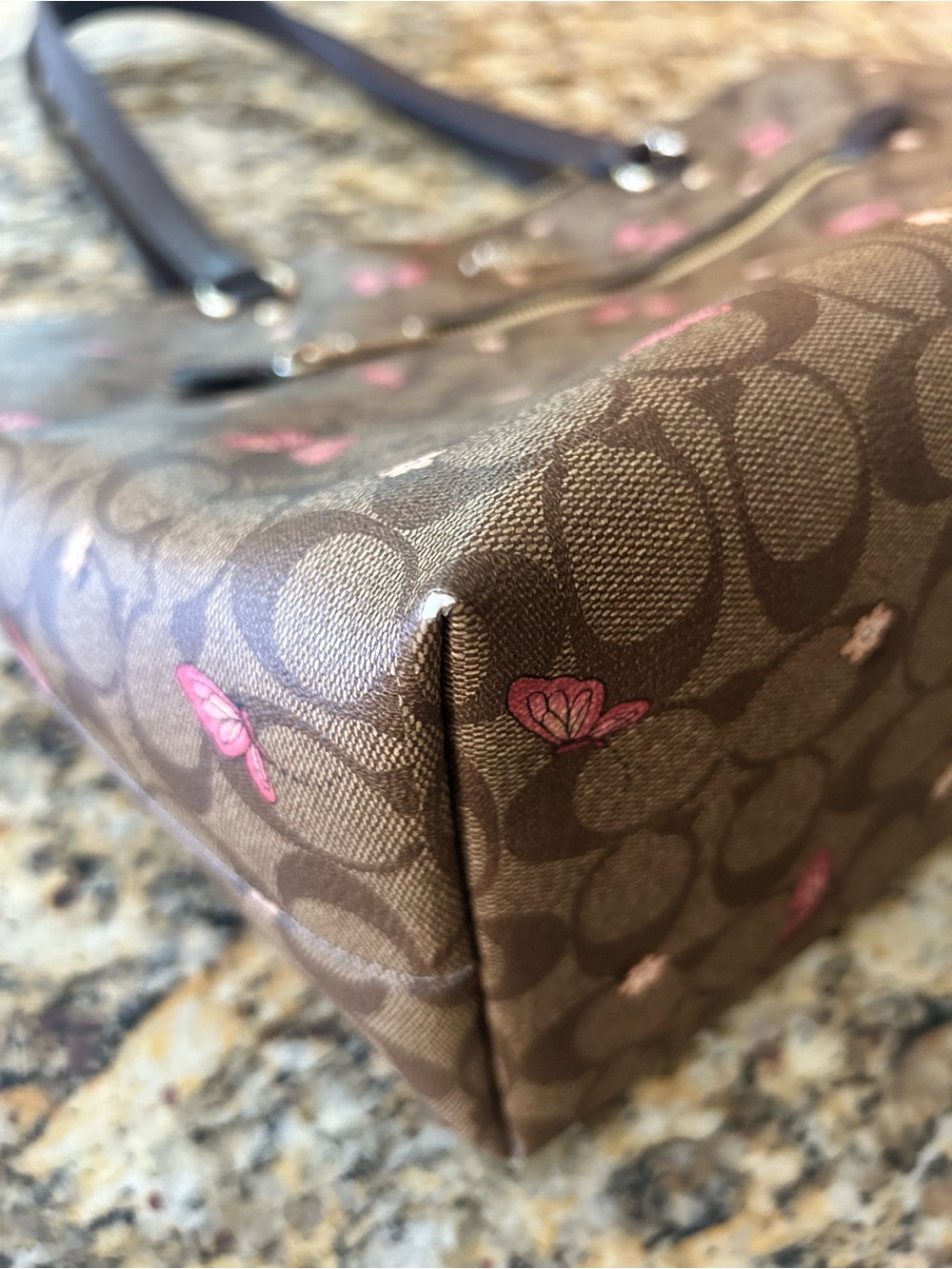 Coach Signature Print Tote with Butterfly Accents AND Coordinating Wallet! - Picture 16 of 16